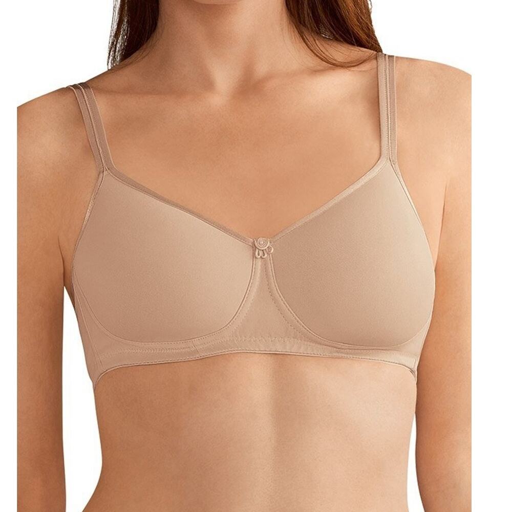 Amoena 42DD Mara Padded Wire-Free Bra Sand Wireless‎ T-Shirt Everyday Molded Cup